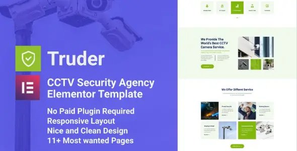 Truder – CCTV Security Service Elementor Template Kit